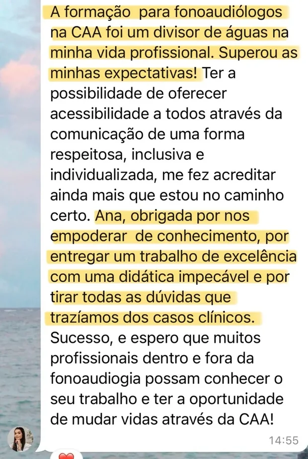 Depoimento de aluna sobre a didática da Ana Philipps